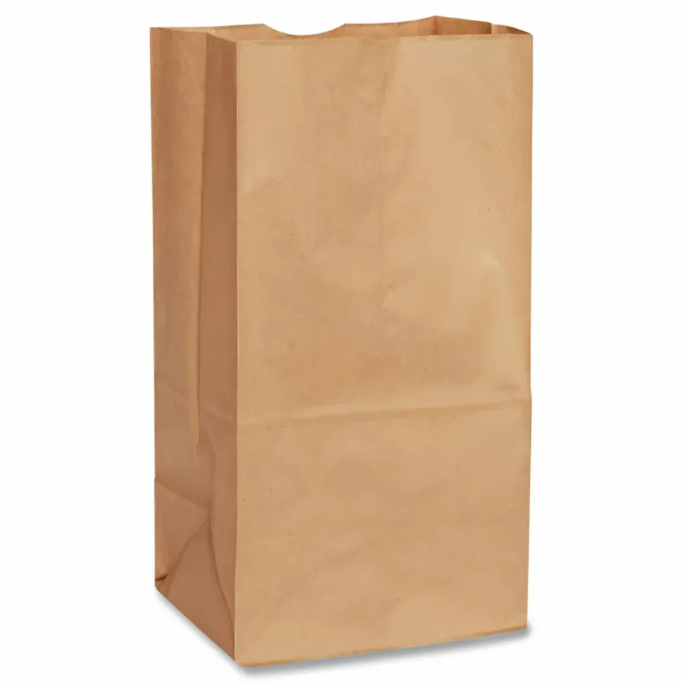 Ross & Wallace Paper Products Grocery Paper Bags, 20# Size, Extra-Heavy-Duty, 60# Basis Weight, 8.25" x 5.25" x 16.13", Kraft, 500/Bundle