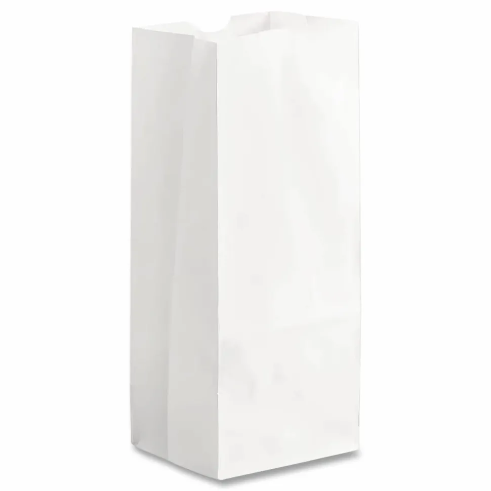 Ross & Wallace Paper Products Grocery Paper Bags, 4# Size, 30# Basis Weight, 5" x 3.13" x 9.88", White, 500/Bundle