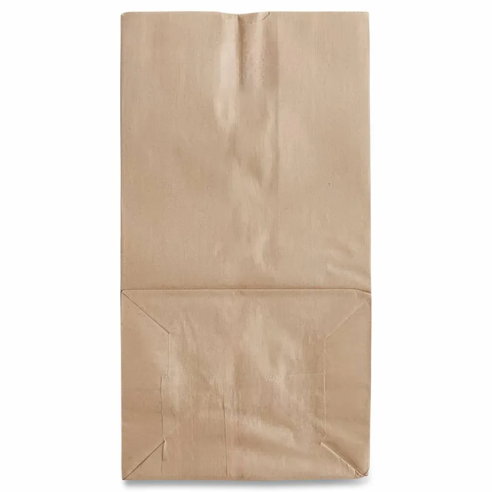 Ross & Wallace Paper Products Grocery Paper Bags, 25# Squat Size, Extra-Heavy-Duty, 60# Basis Weight, 8.25" x 5.25" x 16.13", Kraft, 500/Bundle