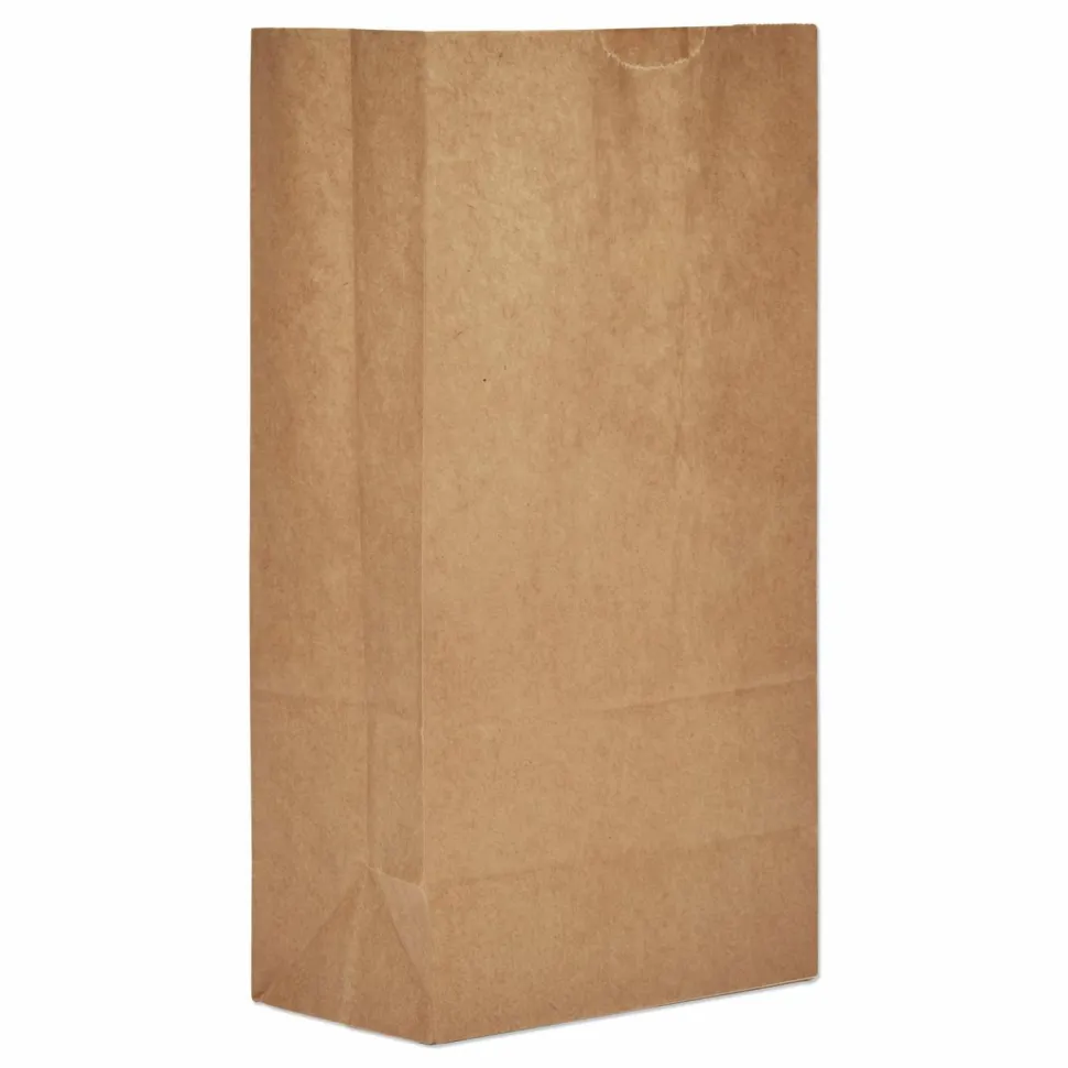 Ross & Wallace Paper Products Grocery Paper Bags, 5# Size, Extra-Heavy-Duty, 50# Basis Weight, 5.25" x 3.38" x 10.94", Kraft, 500/Bundle