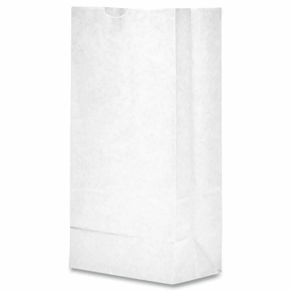 Ross & Wallace Paper Products Grocery Paper Bags, 8# Size, 35# Basis Weight, 6" x 3.88" x 12.5", White, 500/Bundle
