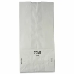 Ross & Wallace Paper Products Grocery Paper Bags, 8# Size, 35# Basis Weight, 6" x 3.88" x 12.5", White, 500/Bundle