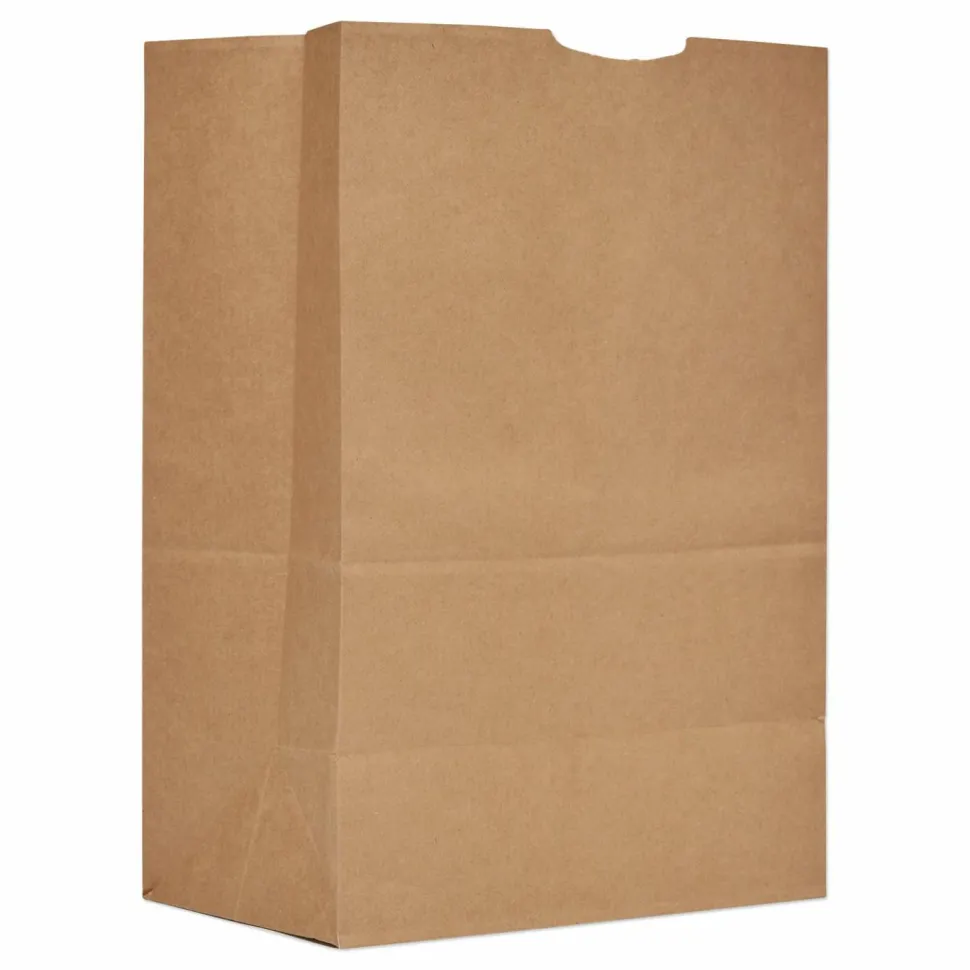 Ross & Wallace Paper Products Grocery Paper Bags, 1/6 BBL Size, Heavy-Duty, 52# Basis Weight, 12" x 7" x 17", Kraft, 500/Bundle