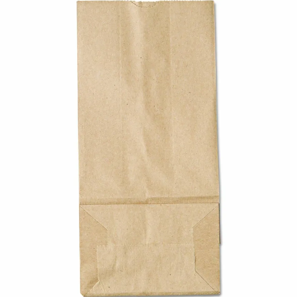 Ross & Wallace Paper Products Grocery Paper Bags, 5# Size, 35# Basis Weight, 5.25" x 3.38" x 10.94", Kraft, 500/Bundle