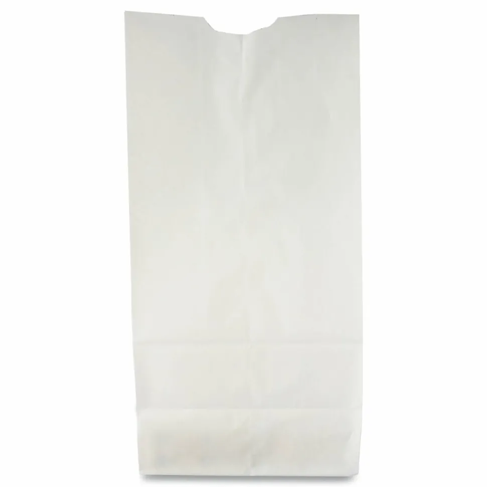 Ross & Wallace Paper Products Grocery Paper Bags, 10# Size, 35# Basis Weight, 7" x 4.38" x 13.75", White, 500/Bundle