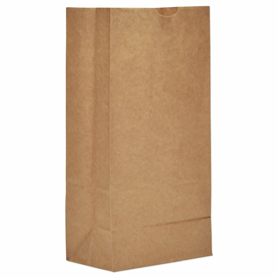Ross & Wallace Paper Products Grocery Paper Bags, 8# Size, 35# Basis Weight, 6" x 3.88" x 12.5", Kraft, 500/Bundle