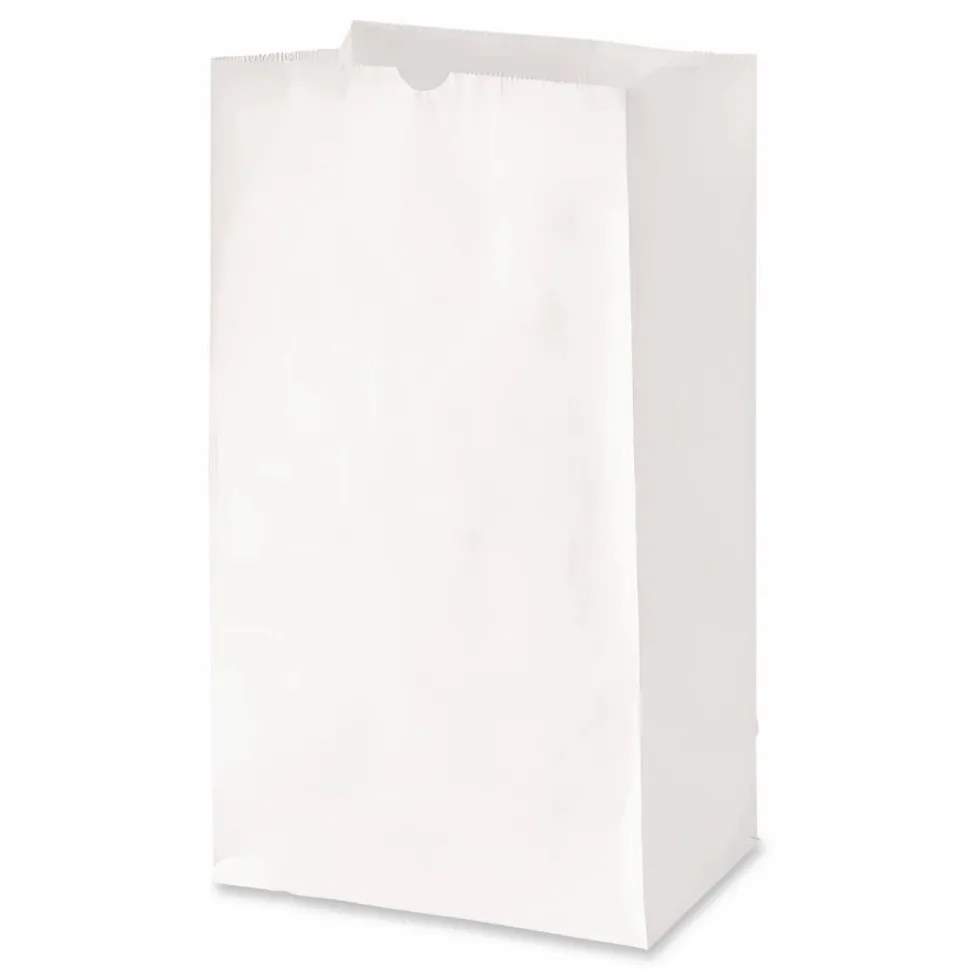 Ross & Wallace Paper Products Grocery Paper Bags, 16# Size, 40# Basis Weight, 7.75" x 4.75" x 16", White, 500/Bundle