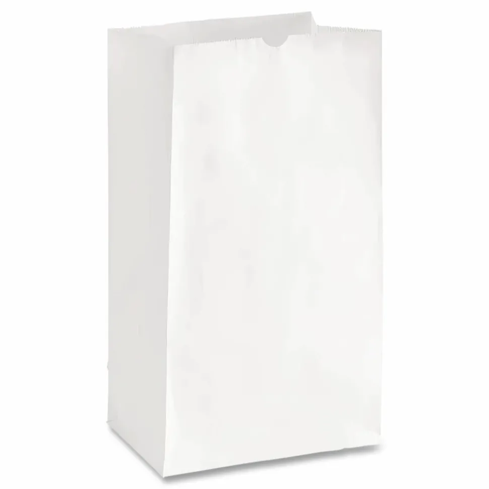 Ross & Wallace Paper Products Grocery Paper Bags, 16# Size, 40# Basis Weight, 7.75" x 4.75" x 16", White, 500/Bundle