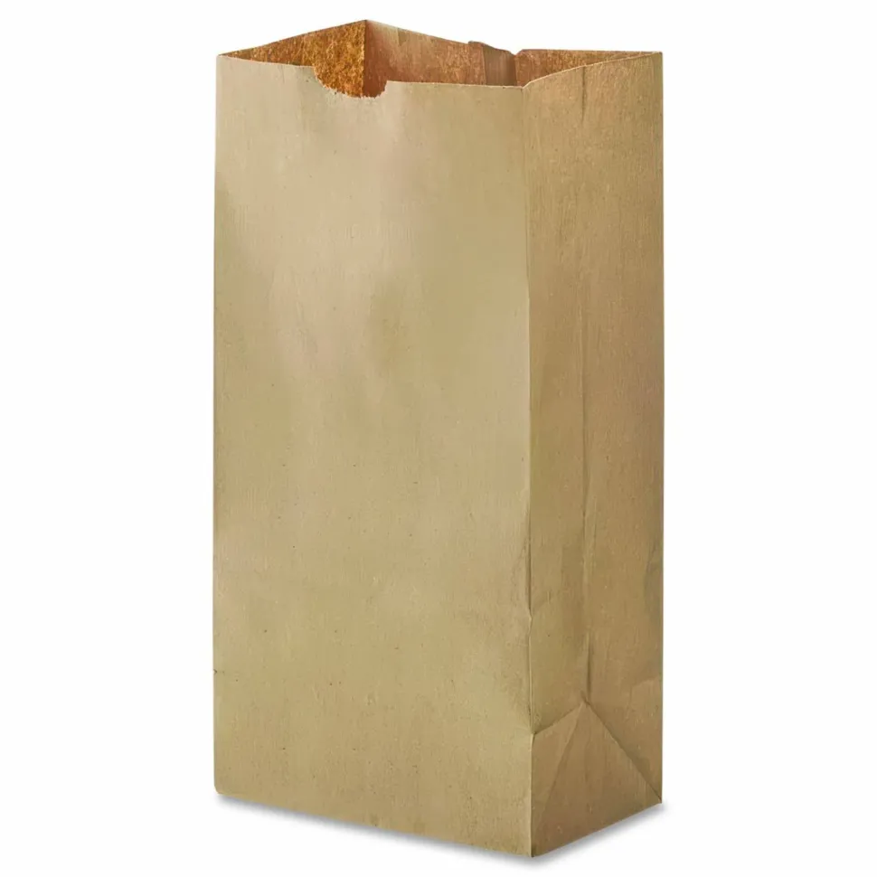 Ross & Wallace Paper Products Grocery Paper Bags, 12# Size, 40# Basis Weight, 7" x 4.38" x 13.75", Kraft, 500/Bundle