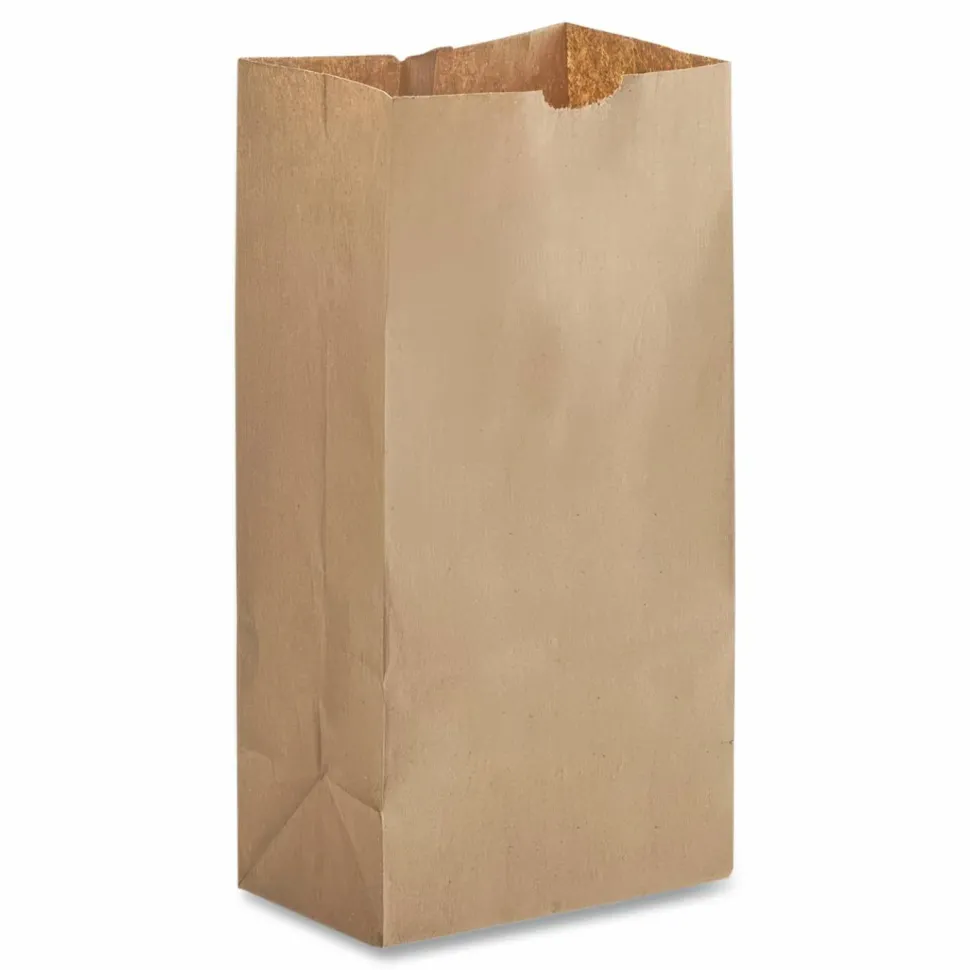 Ross & Wallace Paper Products Grocery Paper Bags, 12# Size, 40# Basis Weight, 7" x 4.38" x 13.75", Kraft, 500/Bundle