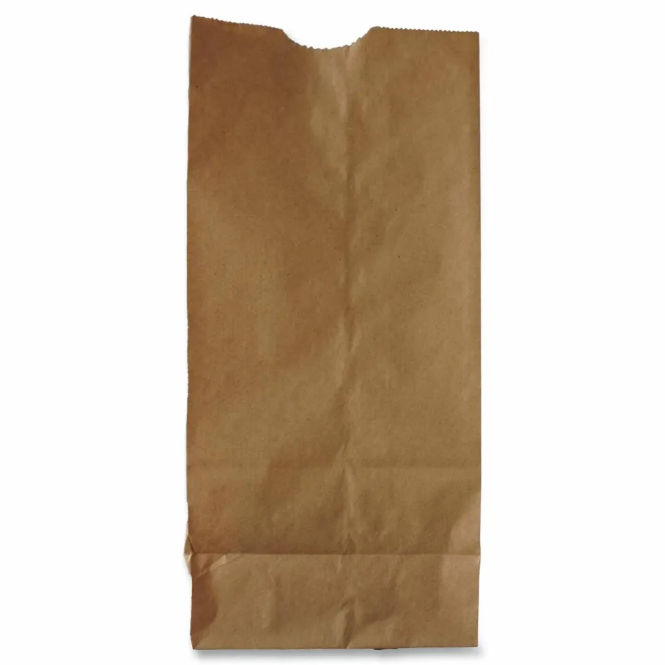 Ross & Wallace Paper Products Grocery Paper Bags, 6# Size, 35# Basis Weight, 5.88" x 3.63" x 11", Kraft, 500/Bundle