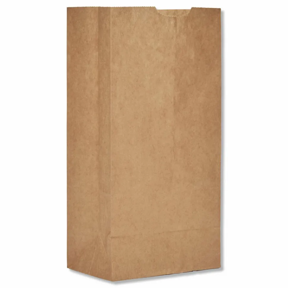 Ross & Wallace Paper Products Grocery Paper Bags, 4# Size, 30# Basis Weight, 5" x 3.13" x 9.88", Kraft, 500/Bundle