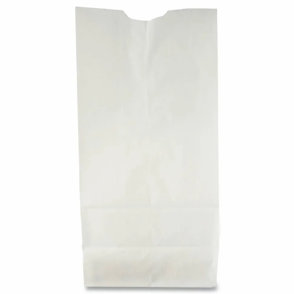 Ross & Wallace Paper Products Grocery Paper Bags, 6# Size, 35# Basis Weight, 5.88" x 3.63" x 11", White, 500/Bundle