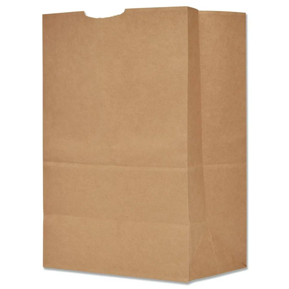 Ross & Wallace Paper Products Grocery Paper Bags, 1/6 BBL Size, Extra Heavy-Duty, 75# Basis Weight, 12" x 7" x 17", Kraft, 400/Bundle