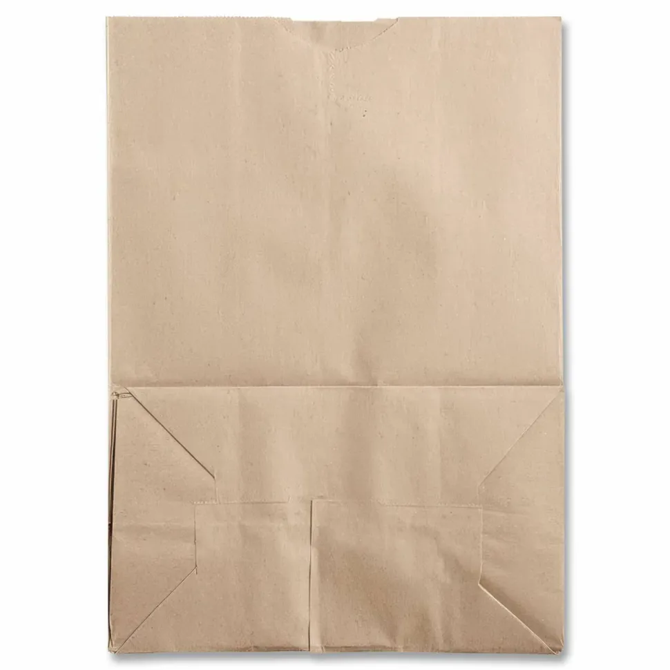 Ross & Wallace Paper Products Grocery Paper Bags, 1/6 BBL Size, Extra Heavy-Duty, 75# Basis Weight, 12" x 7" x 17", Kraft, 400/Bundle