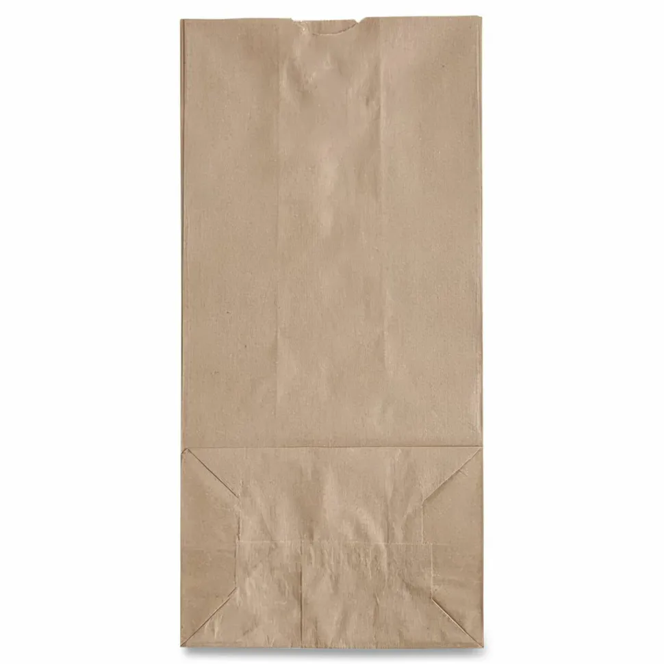 Ross & Wallace Paper Products Grocery Paper Bags, 10# Size, Heavy-Duty, 50# Basis Weight, 7" x 4.38" x 13.75", Kraft, 500/Bundle