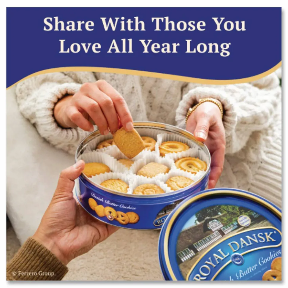 Royal Dansk Cookies, Danish Butter, 12oz Tin