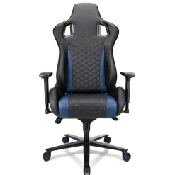 RS Gaming Davanti Vegan Leather High-Back Gaming Office Chair, Black/Blue, BIFMA Compliant
