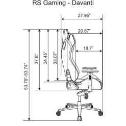 RS Gaming Davanti Vegan Leather High-Back Gaming Office Chair, Black/Blue, BIFMA Compliant