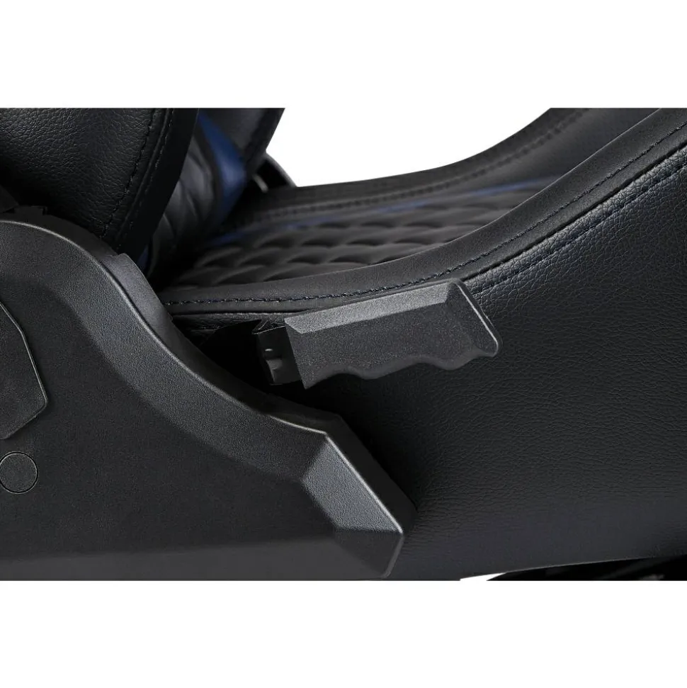 RS Gaming Davanti Vegan Leather High-Back Gaming Office Chair, Black/Blue, BIFMA Compliant
