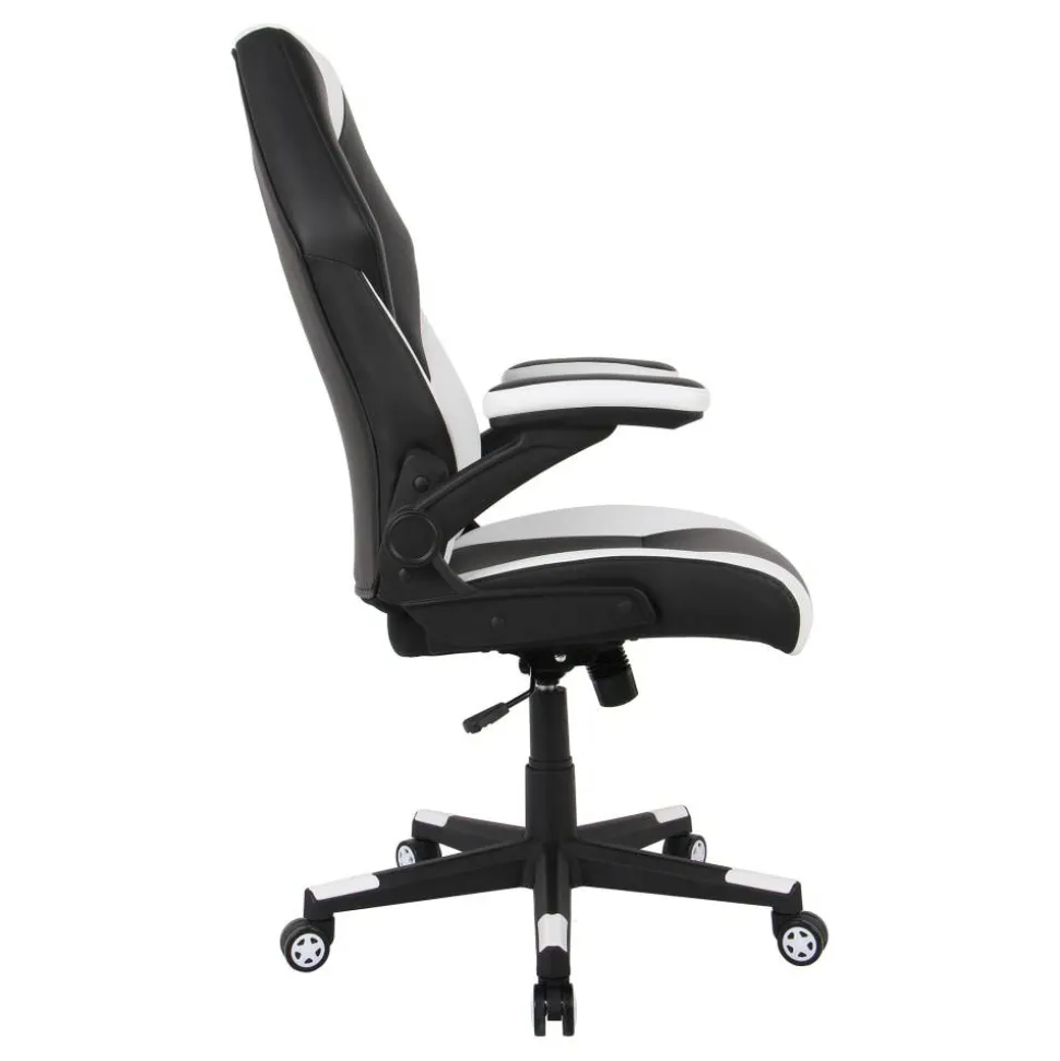 RS Gaming RGX Faux Leather High-Back Gaming Office Chair, Black/White, BIFMA Compliant