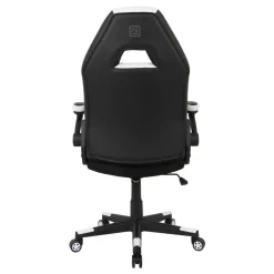 RS Gaming RGX Faux Leather High-Back Gaming Office Chair, Black/White, BIFMA Compliant