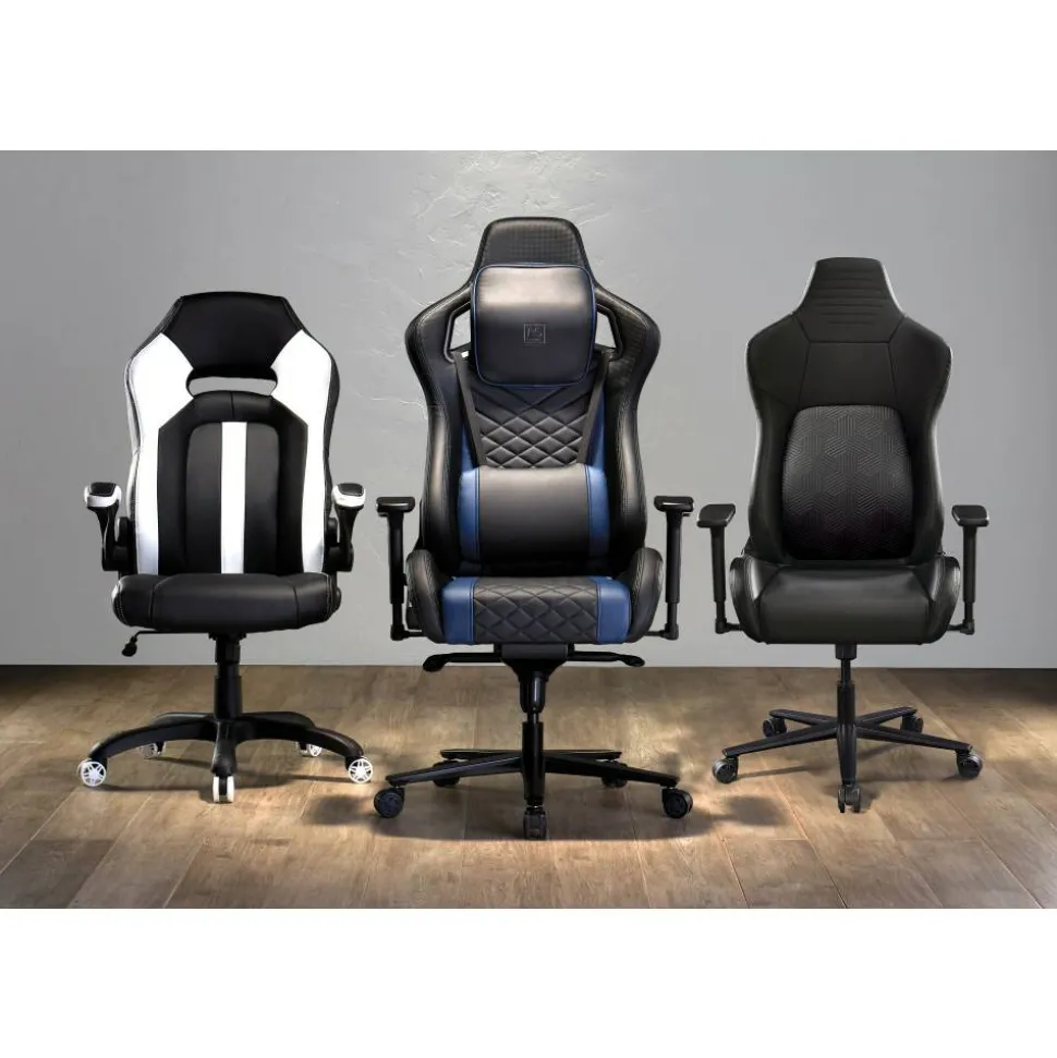 RS Gaming Vertex Ergonomic Faux Leather High-Back Gaming Office Chair, Black, BIFMA Compliant