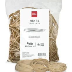Rubber Bands, #54, Assorted Sizes, Crepe, 1/4 Lb. Bag