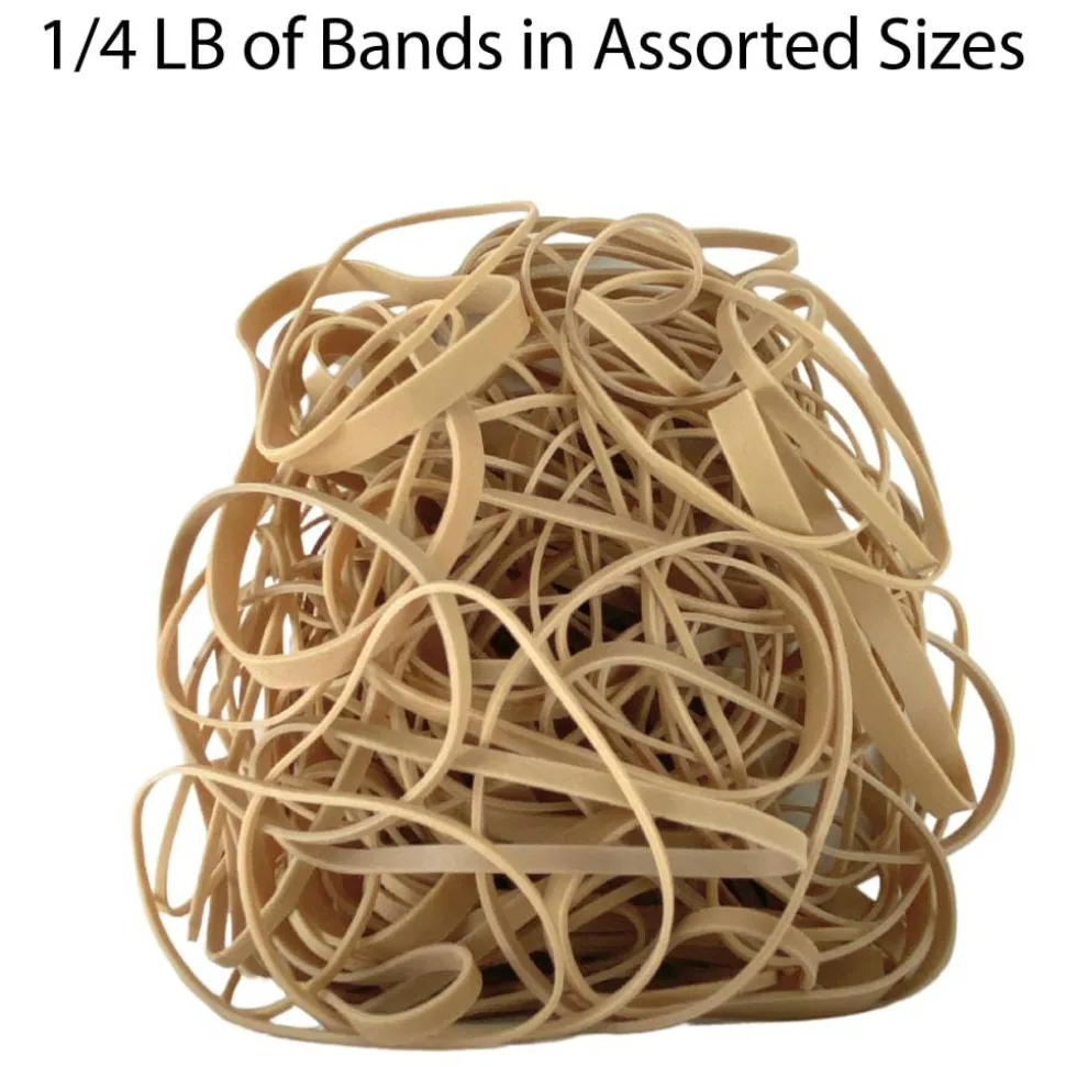 Rubber Bands, #54, Assorted Sizes, Crepe, 1/4 Lb. Bag