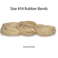 Rubber Bands, #54, Assorted Sizes, Crepe, 1/4 Lb. Bag