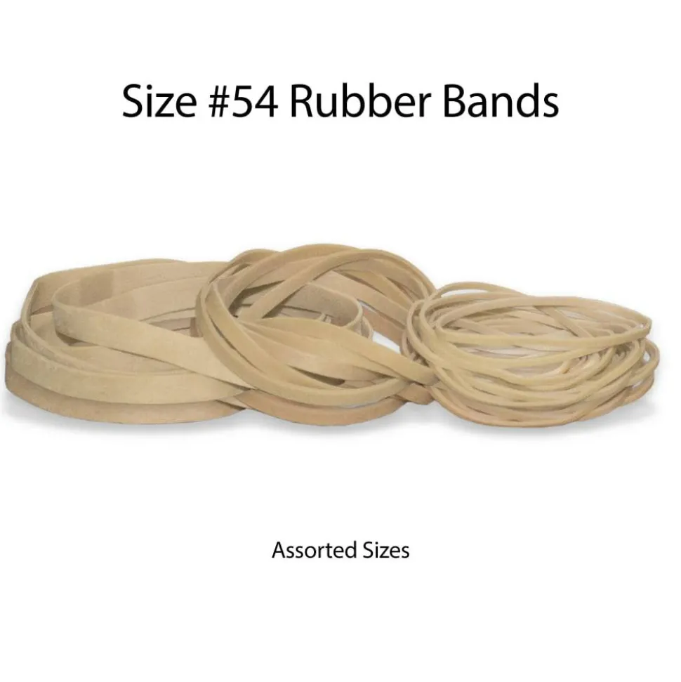 Rubber Bands, #54, Assorted Sizes, Crepe, 1/4 Lb. Bag