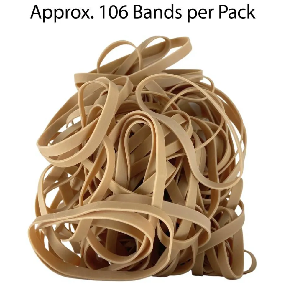 Rubber Bands, #64, 3-1/2" x 1/4", Crepe, 1/4 Lb. Bag, Approx 106 Per Bag