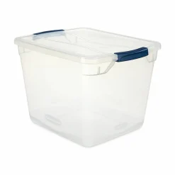 Rubbermaid Clever Store Basic Latch-Lid Container, 7.5 gal, 13.37" x 18.75" x 10.5", Clear