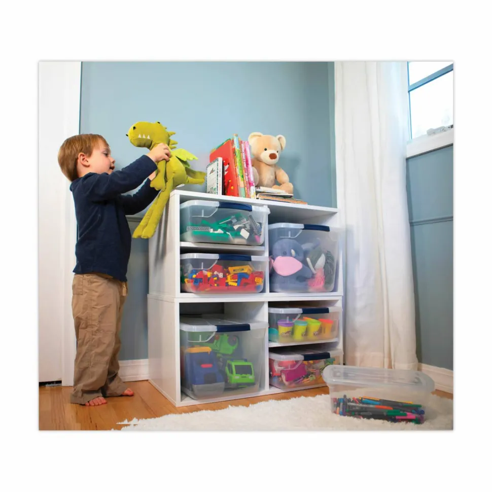 Rubbermaid Clever Store Basic Latch-Lid Container, 7.5 gal, 13.37" x 18.75" x 10.5", Clear