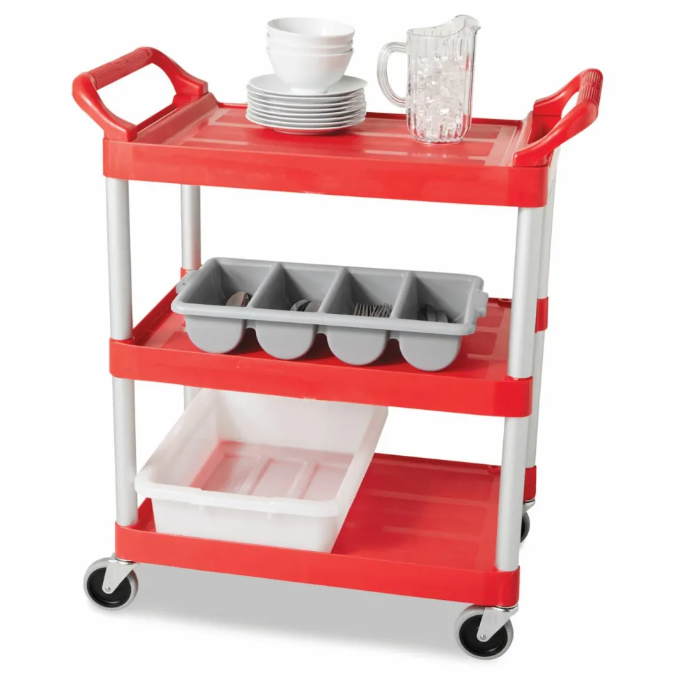 Rubbermaid Commercial Cutlery Bin, 4 Compartments, 11.5 x 21.25 x 3.75, Plastic, Gray