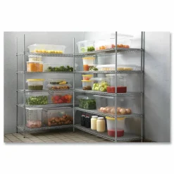 Rubbermaid Commercial Food/Tote Boxes, 5 gal, 26 x 18 x 3.5, Clear, Plastic