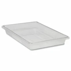Rubbermaid Commercial Food/Tote Boxes, 5 gal, 26 x 18 x 3.5, Clear, Plastic