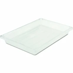 Rubbermaid Commercial Food/Tote Boxes, 5 gal, 26 x 18 x 3.5, Clear, Plastic