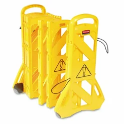 Rubbermaid Commercial Portable Mobile Safety Barrier, Plastic, 13ft x 40", Yellow