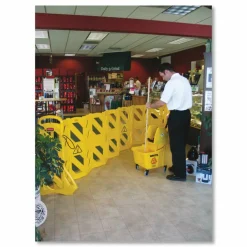 Rubbermaid Commercial Portable Mobile Safety Barrier, Plastic, 13ft x 40