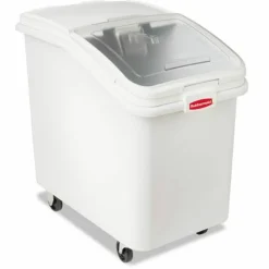 Rubbermaid Commercial ProSave Mobile Ingredient Bin, 30.86 gal, 18 x 29.75 x 28, White, Plastic