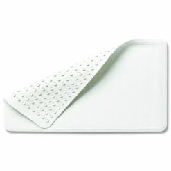 Rubbermaid Commercial Safti-Grip Bath Mats, White Textured Surface, Suction-Cup Backing, 16
