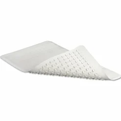Rubbermaid Commercial Safti-Grip Bath Mats, White Textured Surface, Suction-Cup Backing, 16