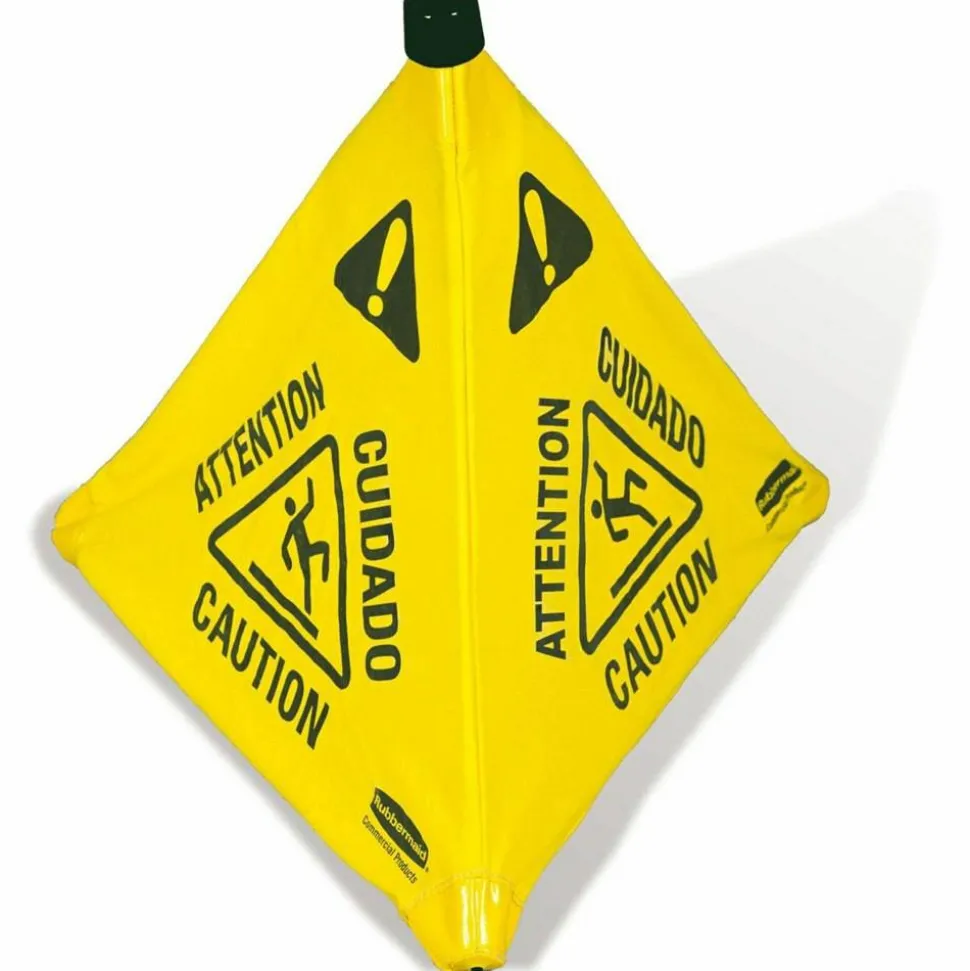 Rubbermaid 3-Sided Wet Floor Safety Cone, 30" x 21" x 21", Yellow