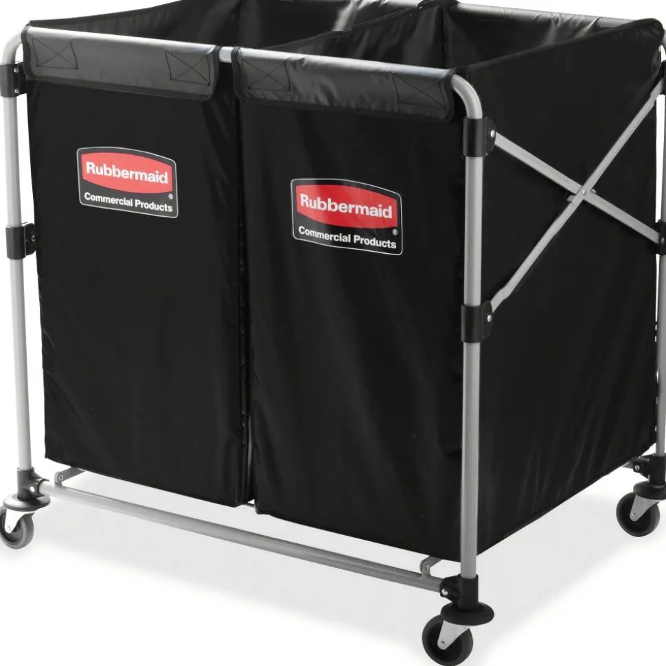Rubbermaid Collapsible X-Cart, 4 Bushel, 34 5/8"H x 24 1/8"W x 35 3/4"D, Black