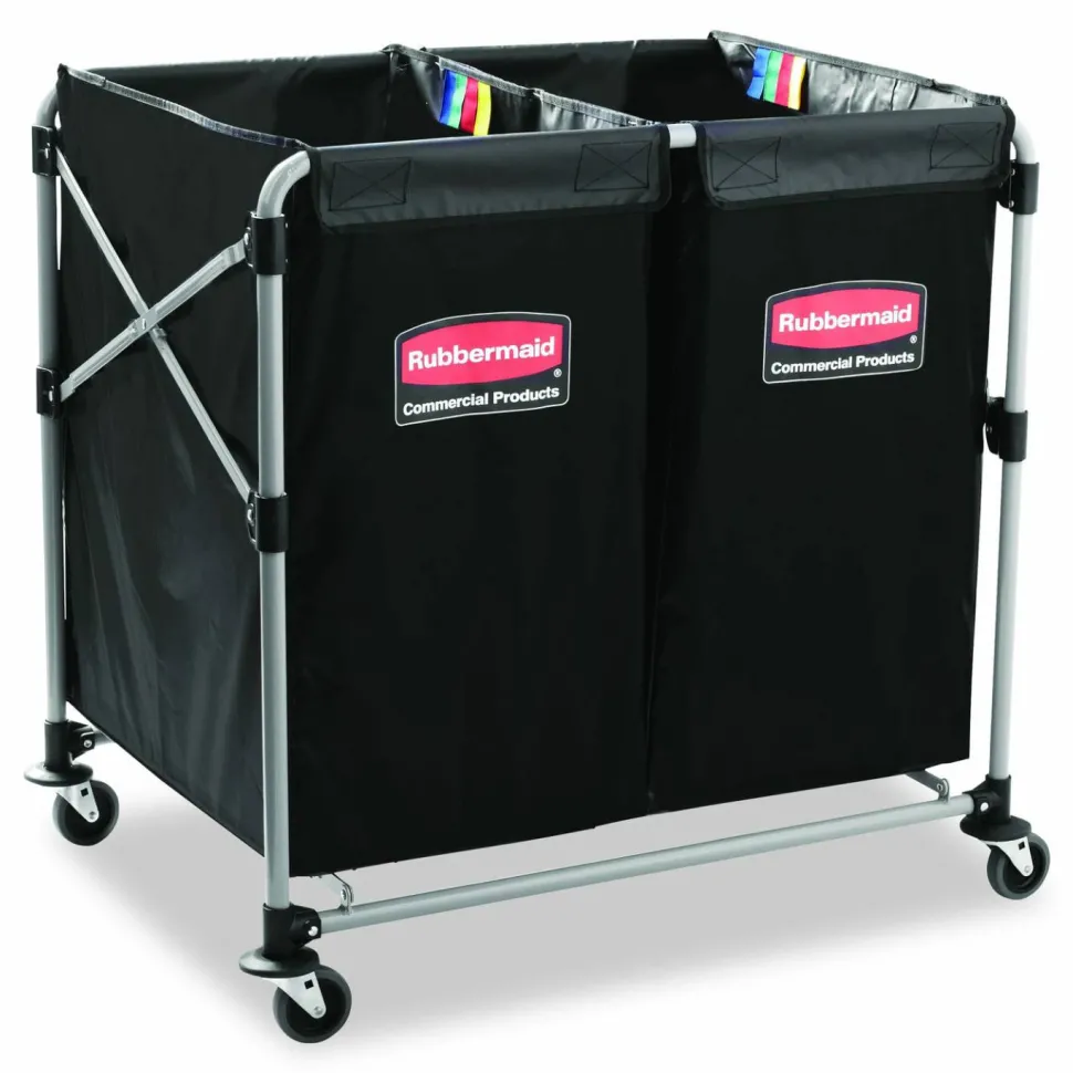 Rubbermaid Collapsible X-Cart, 4 Bushel, 34 5/8"H x 24 1/8"W x 35 3/4"D, Black
