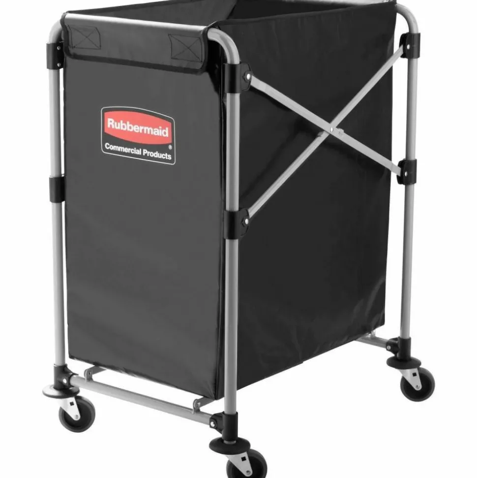 Rubbermaid Collapsible X-Cart, 4-Bushel, 24"H x 20 5/16"W x 24 1/8"D, Black