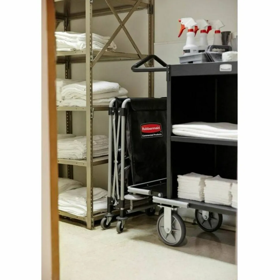 Rubbermaid Collapsible X-Cart, 4-Bushel, 24"H x 20 5/16"W x 24 1/8"D, Black