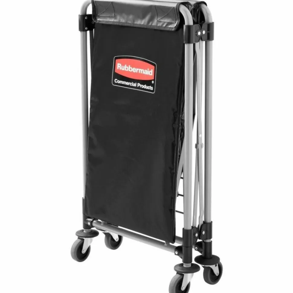 Rubbermaid Collapsible X-Cart, 4-Bushel, 24"H x 20 5/16"W x 24 1/8"D, Black