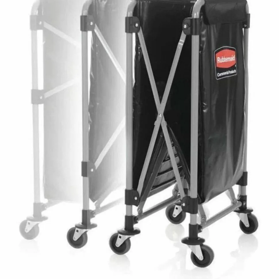 Rubbermaid Collapsible X-Cart, 4-Bushel, 24"H x 20 5/16"W x 24 1/8"D, Black
